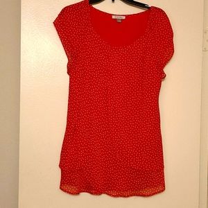 Roz & Ali by dress barn red tunic top